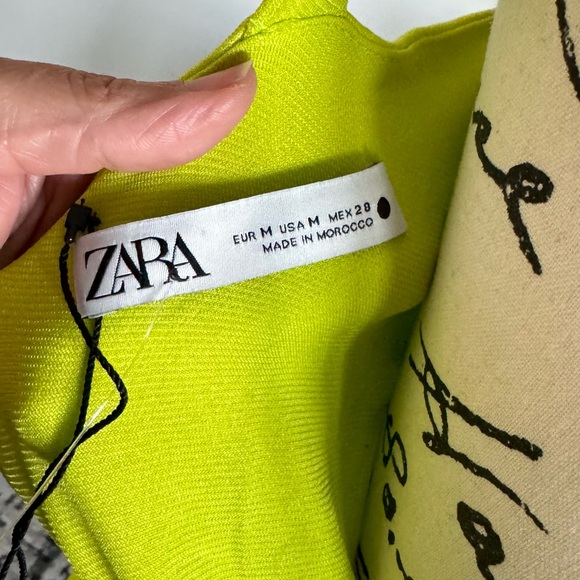 Zara Lime Green Ruched Dress - Picture 7 of 7
